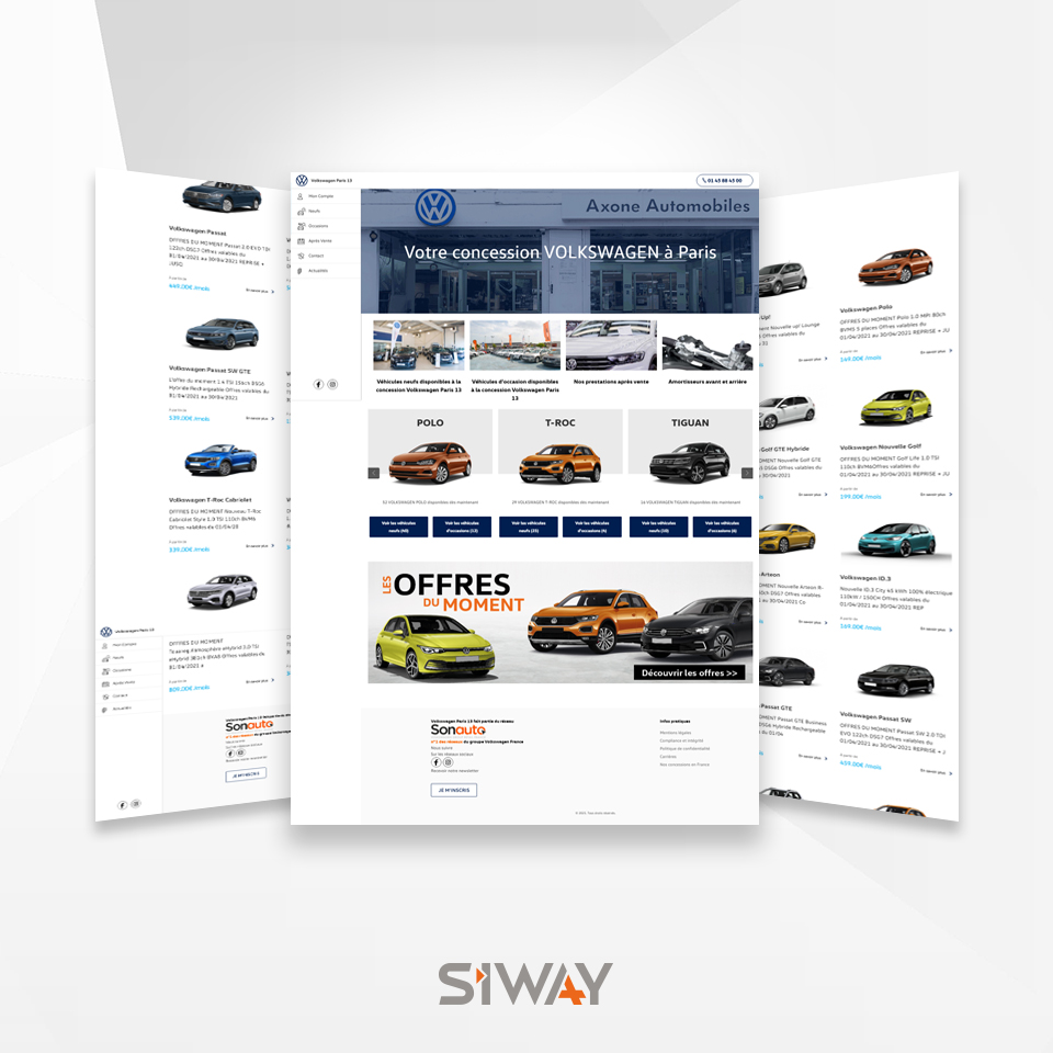 Solutions Automobile SIWAY - La concession Volkswagen Paris 13 - Réalisation d’un nouveau site internet automobile