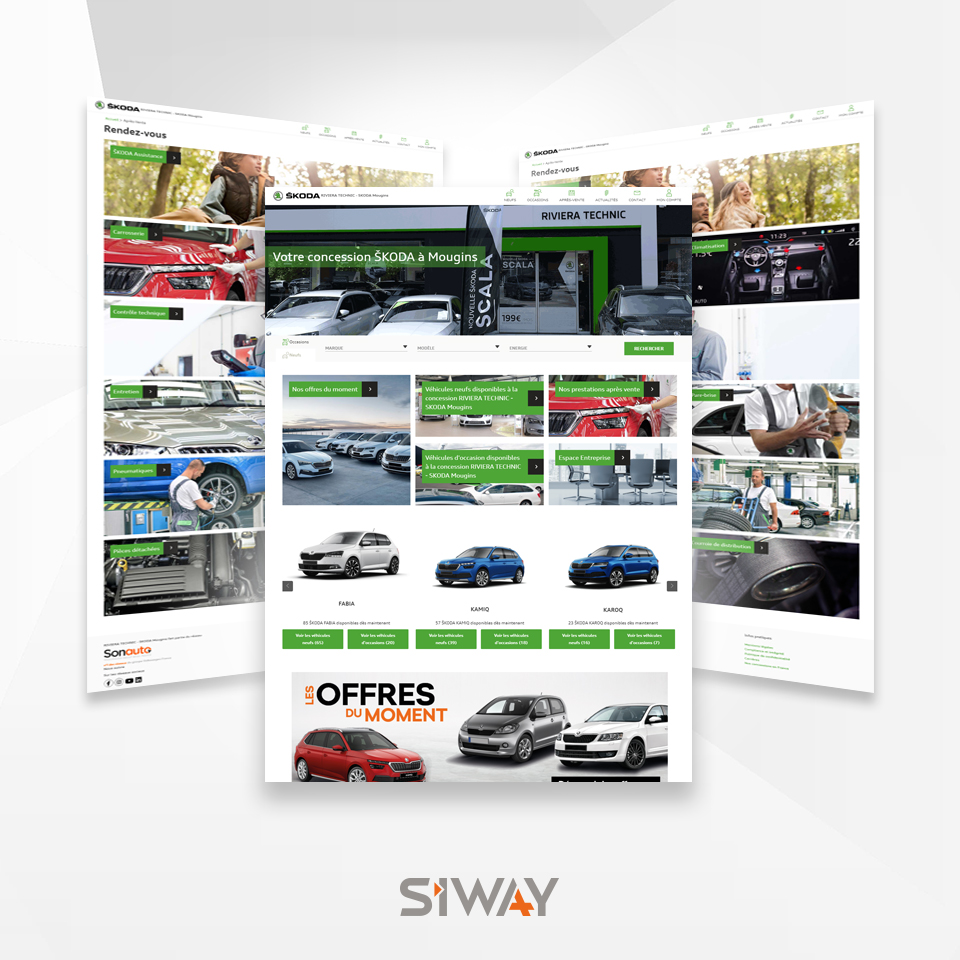 Solutions Automobile SIWAY - Mise en place d’un nouveau site responsive pour le concessionnaire Skoda Mougins