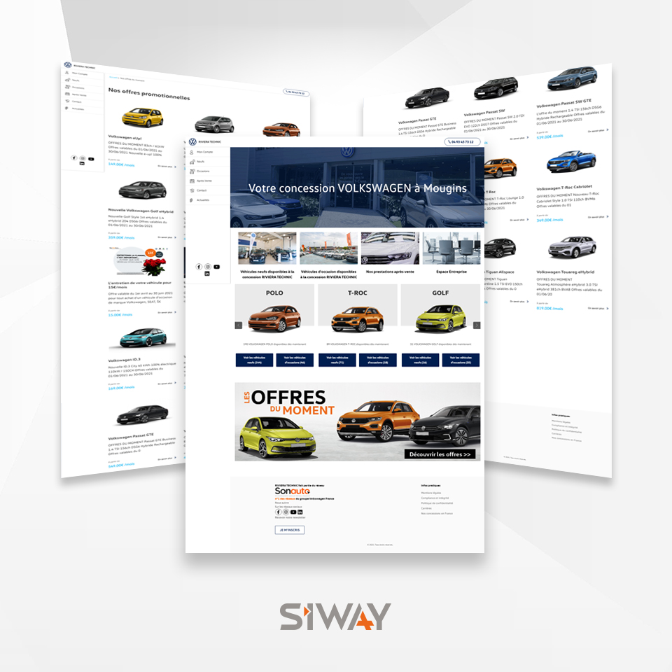 Solutions Automobile SIWAY - Refonte du site concessionnaire Volkswagen Mougins