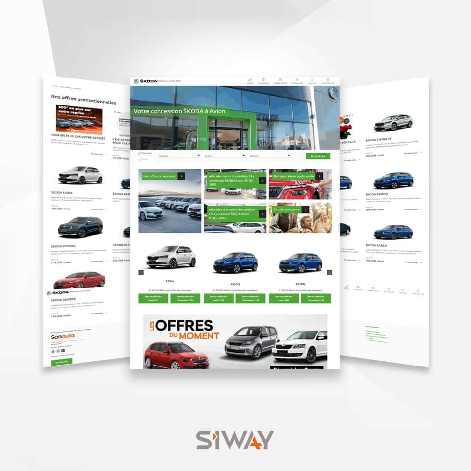 Solutions Automobile SIWAY - Skoda Avion - Développement du nouveau site internet du concessionnaire