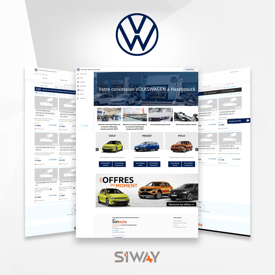 Solutions Automobile SIWAY - Un site internet connecté aux réseaux sociaux pour le concessionnaire Volkswagen Dunkerque