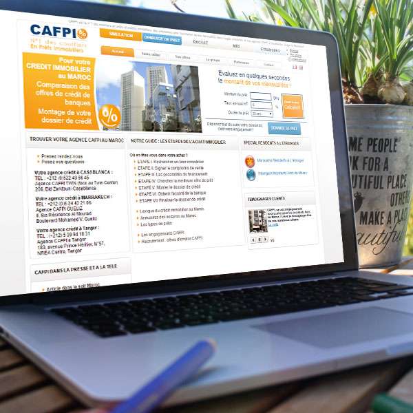 Création du site Internet de courtage en crédit immobilier Cafpi Maroc